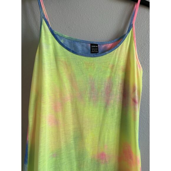 neon tie dye maxi dress M Pencil rave Beach Resort Boho Fairycore Sexy Party Y2K - Picture 6 of 6